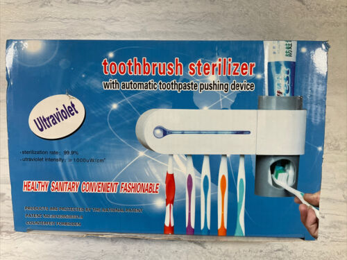 UV Light Toothbrush Holder Sterilizer Clean Automatic Wall Toothpaste Dispenser (6922782965943)